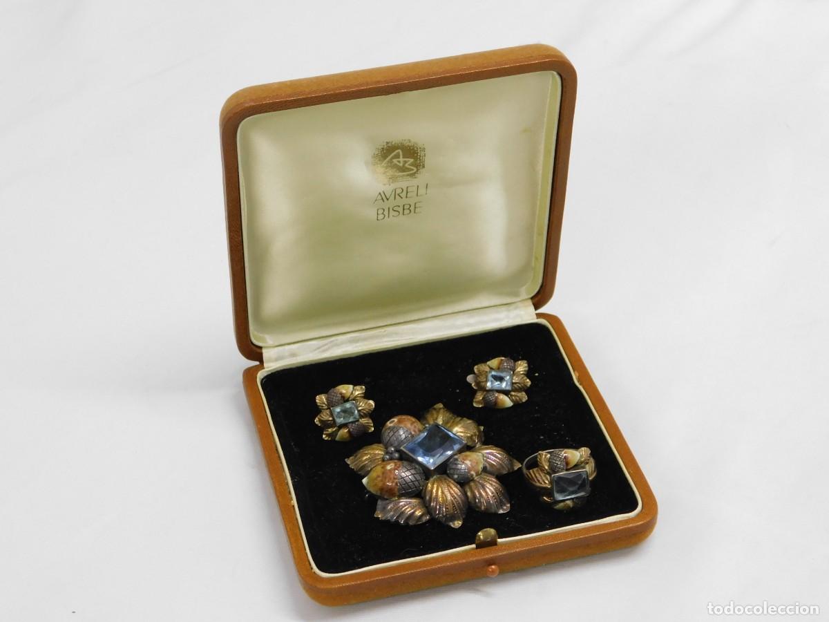 Joyeria: CONJUNTO DE BROCHE, PENDIENTES Y ANILLO DE PLATA - Foto 3