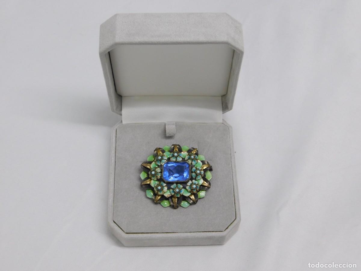 Joyeria: ANTIGUO BROCHE DE PLATA Y ESMALTES - Foto 9