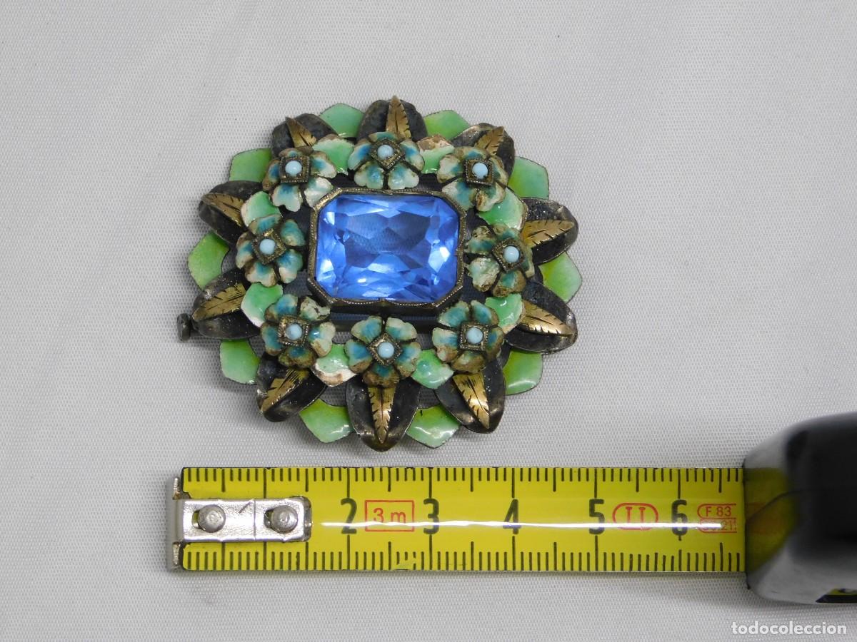 Joyeria: ANTIGUO BROCHE DE PLATA Y ESMALTES - Foto 10