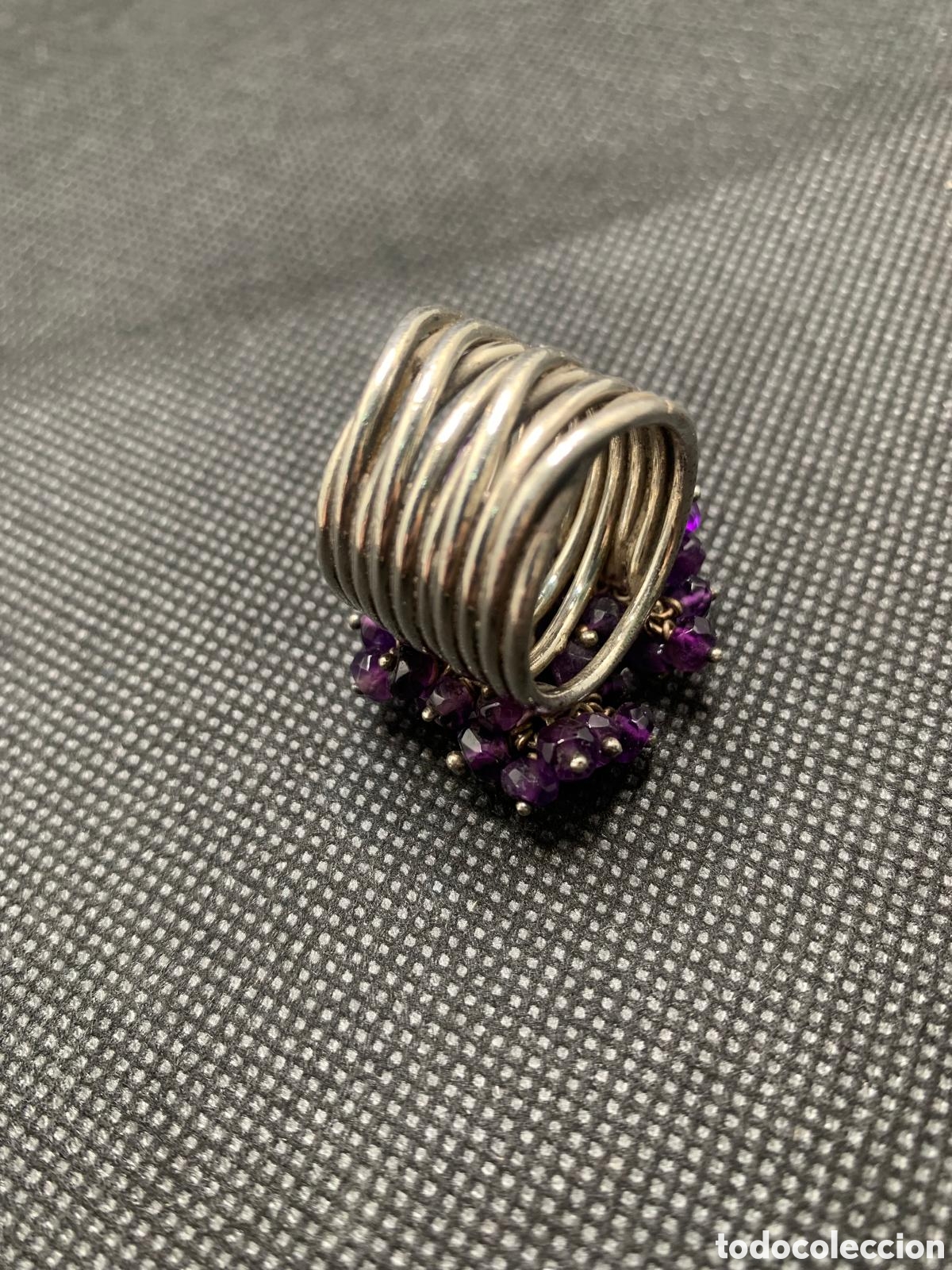 Joyeria: Gran Anillo de Plata con Amatistas - Foto 4