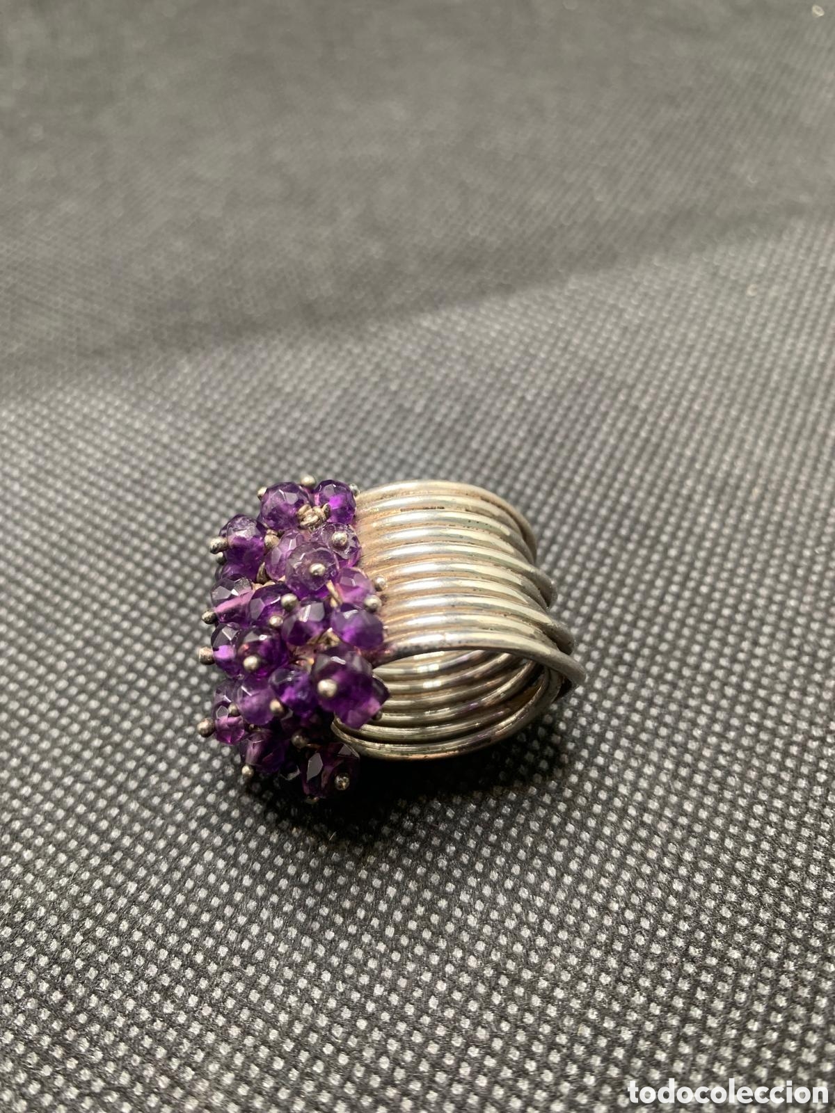 Joyeria: Gran Anillo de Plata con Amatistas - Foto 6