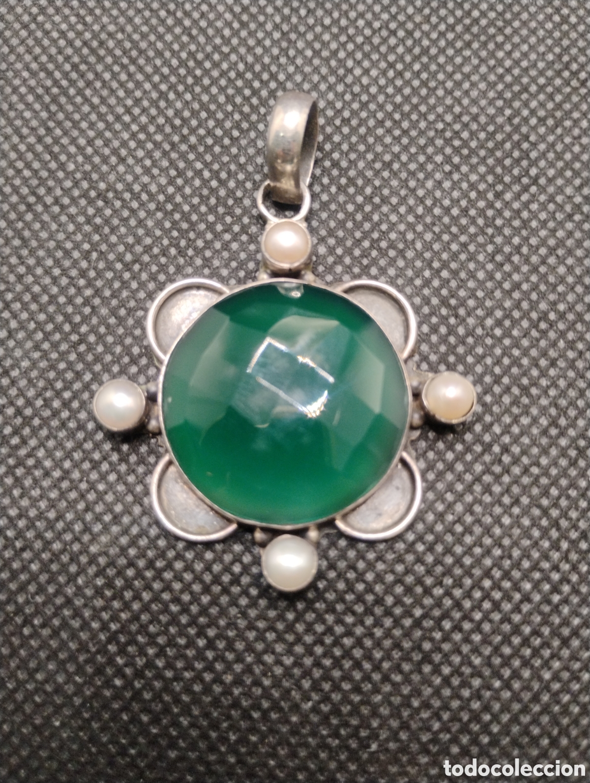 Joyeria: Colgante Plata con &Aacute;gata verde y perlas - Foto 1