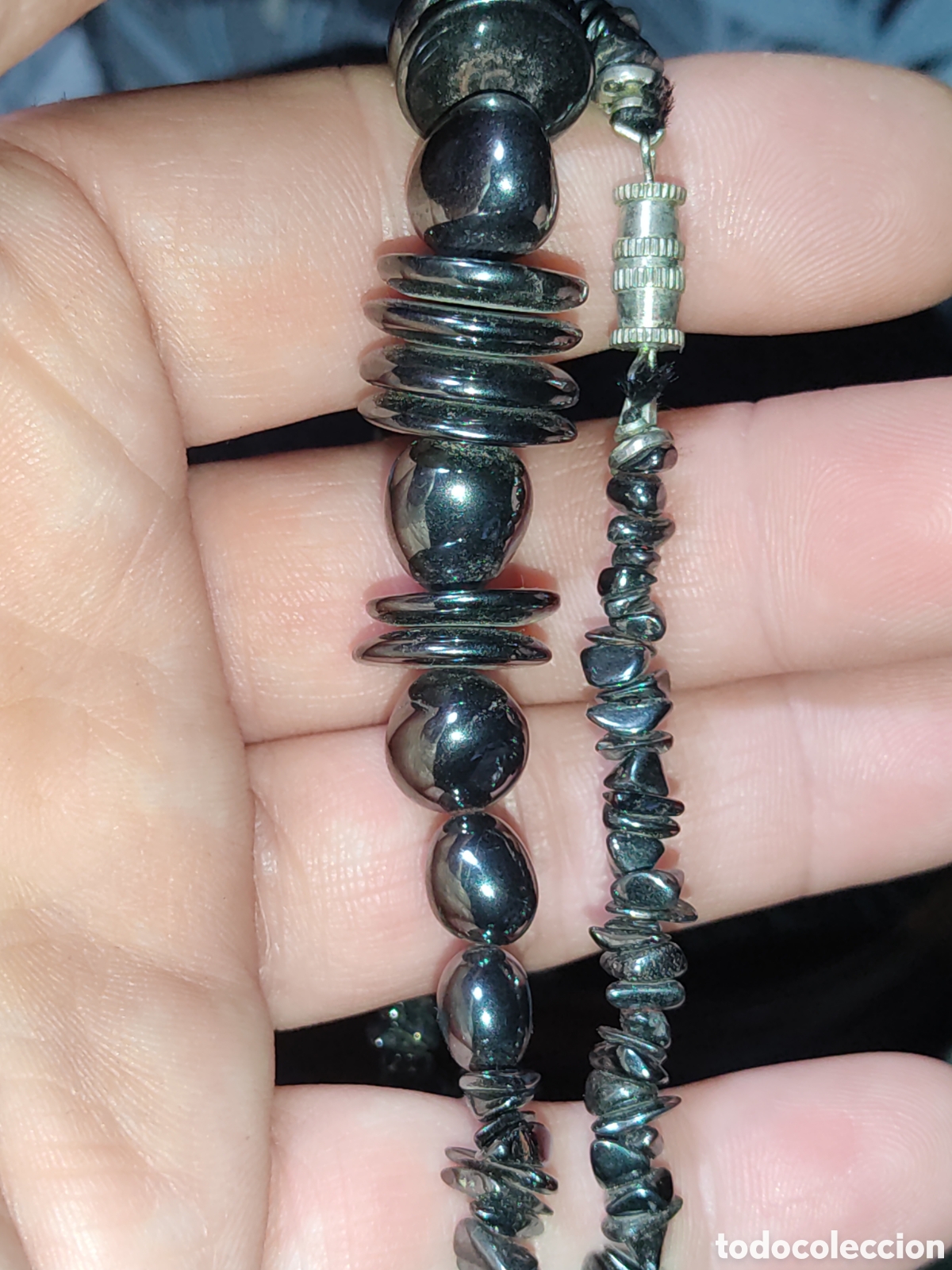 Joyeria: Collar Hematita de cuentas variadas.Vintage. - Foto 4