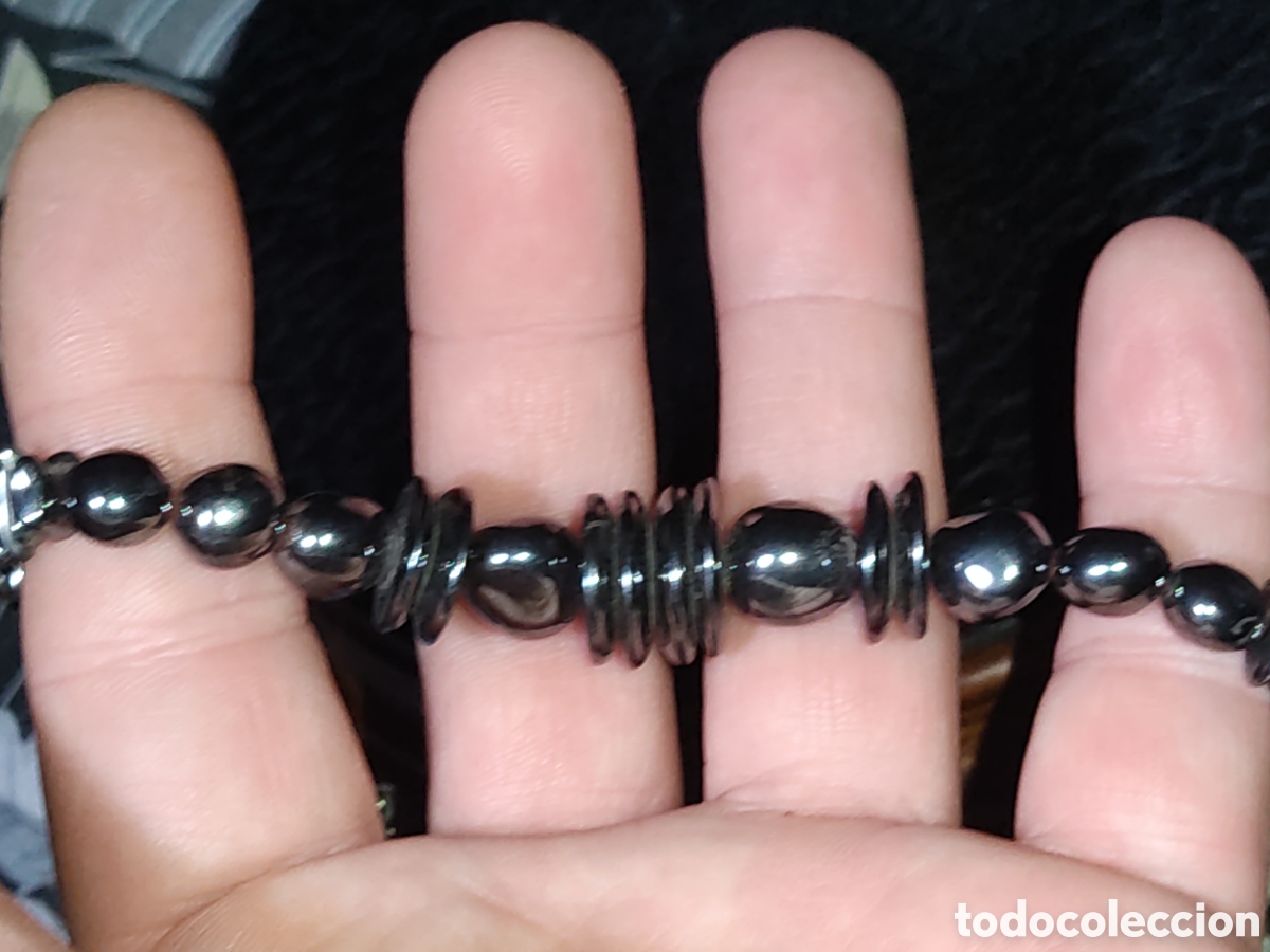 Joyeria: Collar Hematita de cuentas variadas.Vintage. - Foto 5