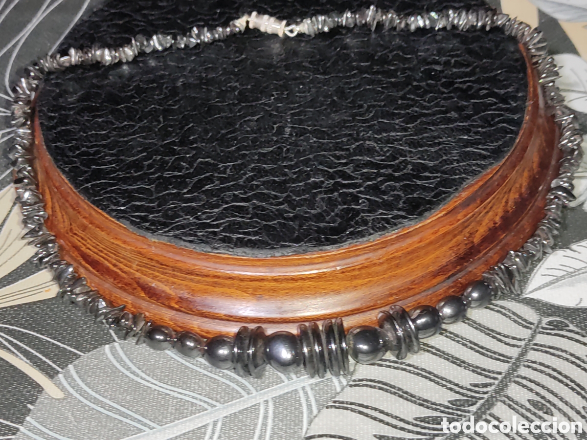 Joyeria: Collar Hematita de cuentas variadas.Vintage. - Foto 6