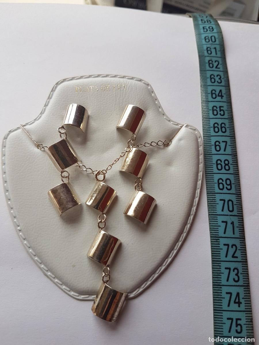Joyeria: Conjunto de pendientes largos y gargantilla en plata de ley 925 mm. - Foto 1