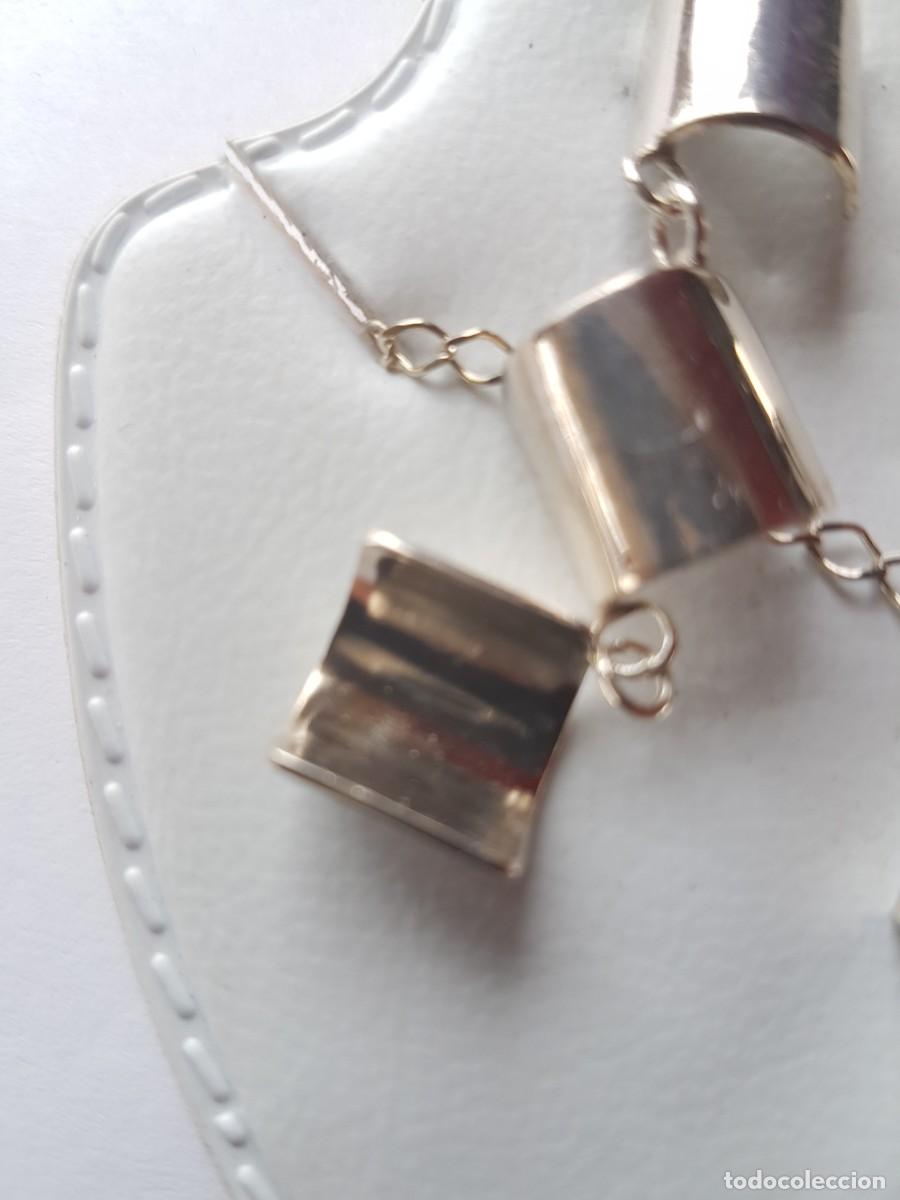 Joyeria: Conjunto de pendientes largos y gargantilla en plata de ley 925 mm. - Foto 3