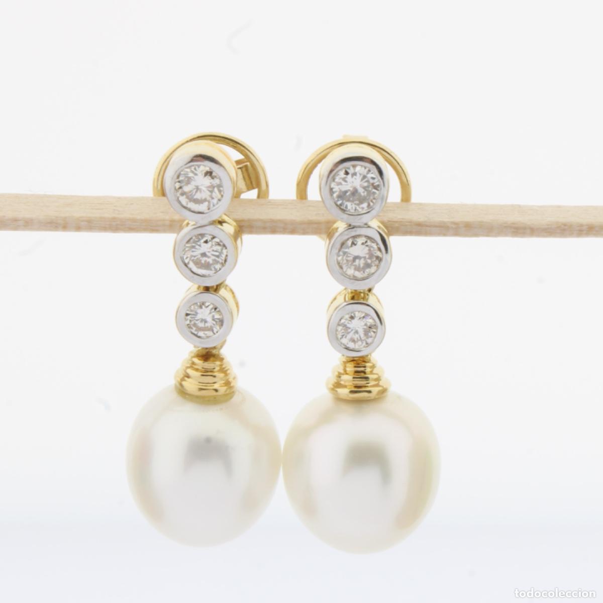 Joyeria: Pendientes oro con brillantes y perlas - Foto 2