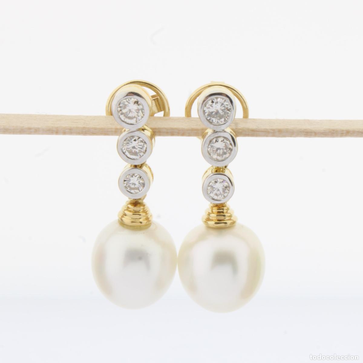 Joyeria: Pendientes oro con brillantes y perlas - Foto 3