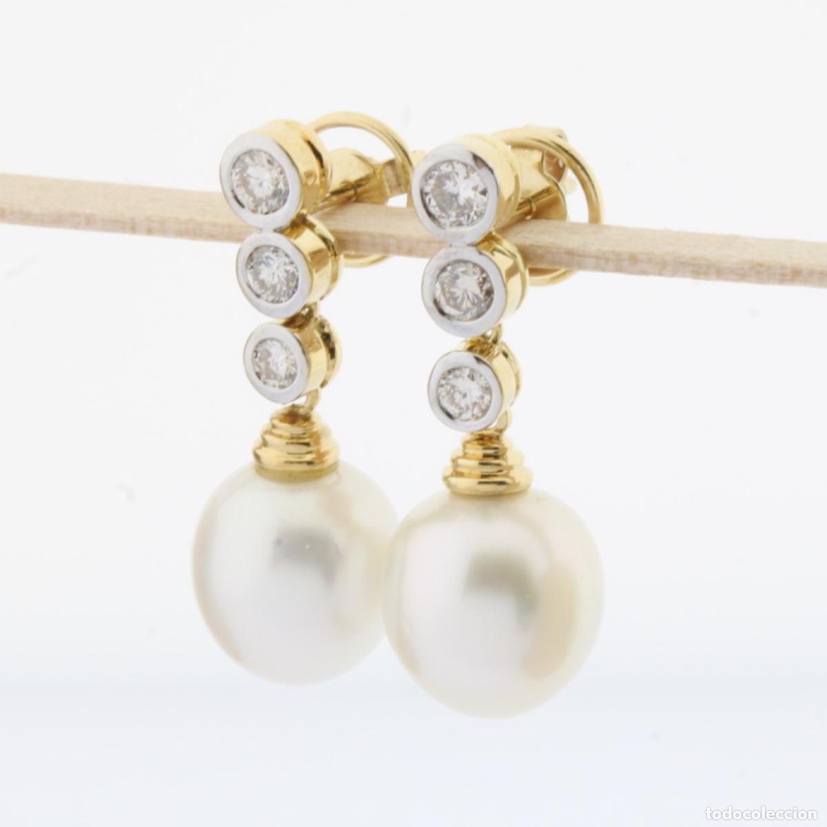 Joyeria: Pendientes oro con brillantes y perlas - Foto 4