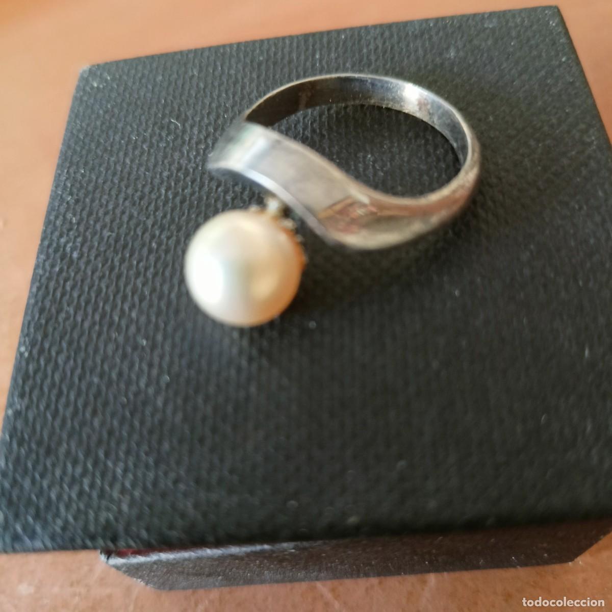 Joyeria: Sortija de plata con perla. 17mm. - Foto 1