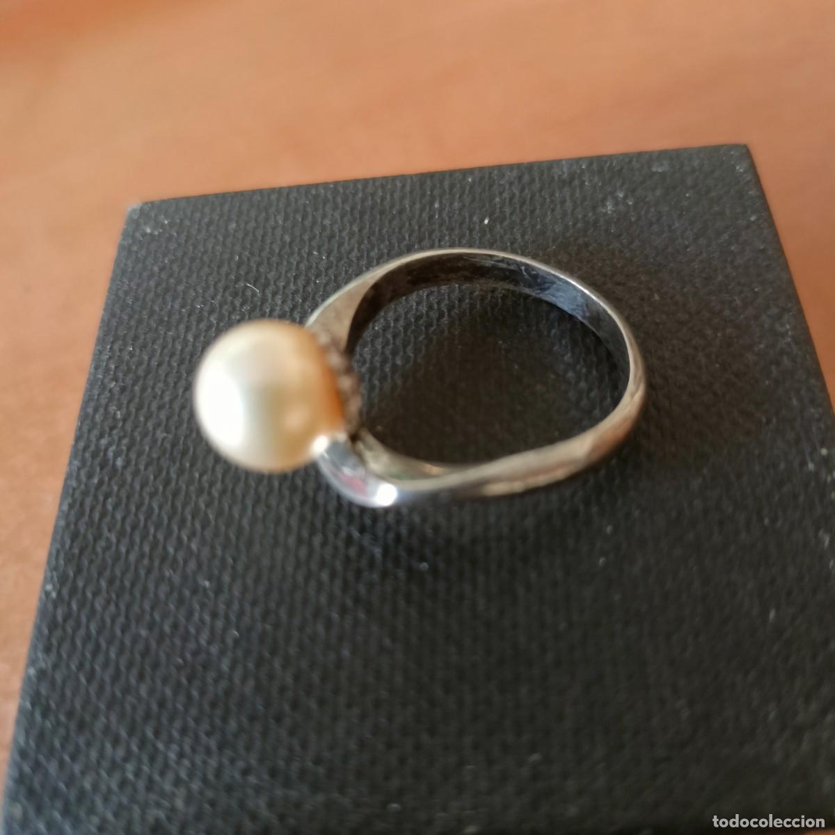 Joyeria: Sortija de plata con perla. 17mm. - Foto 2