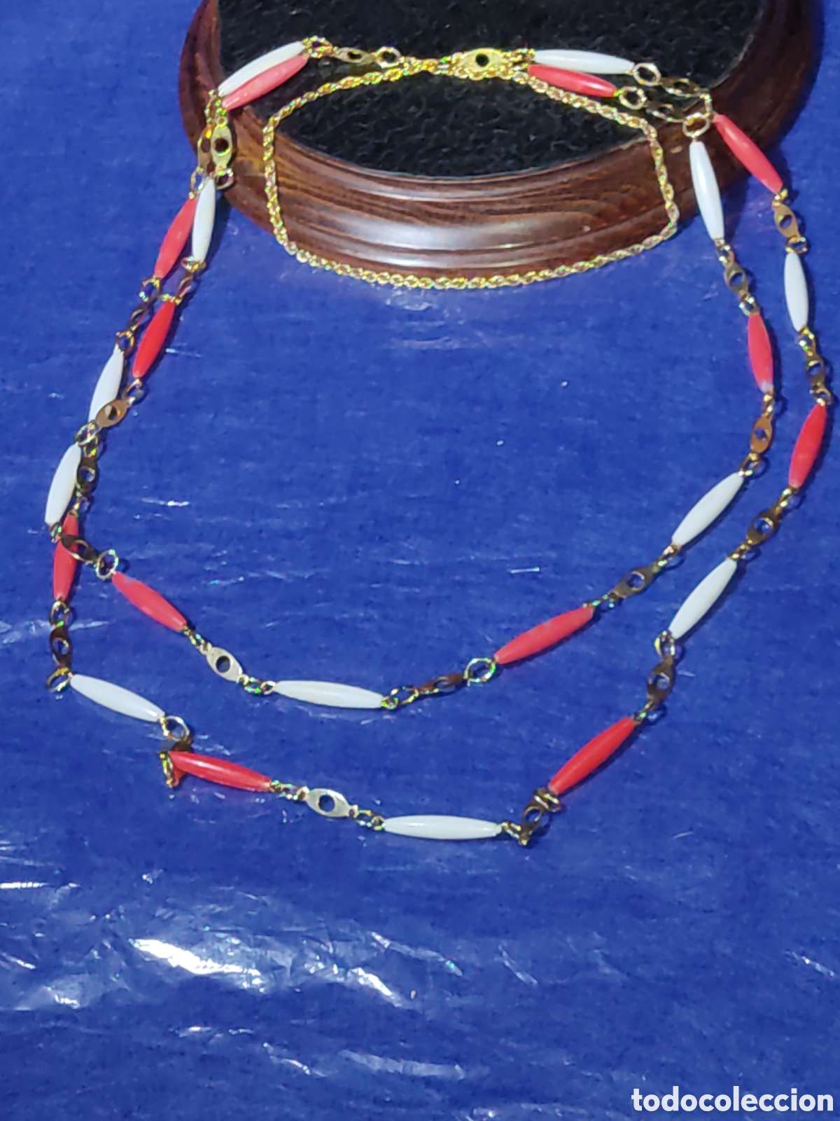 Joyeria: Collar largo de pasta o resina.Vintage. - Foto 2