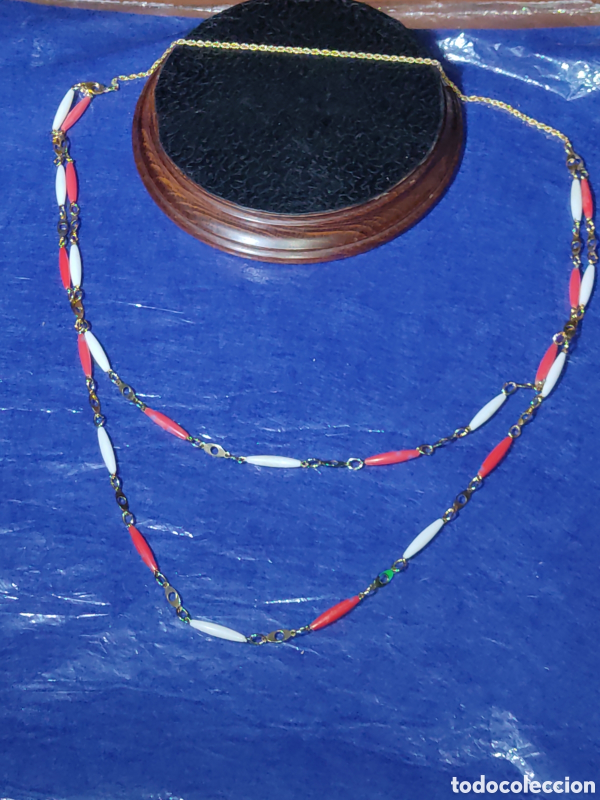 Joyeria: Collar largo de pasta o resina.Vintage. - Foto 4