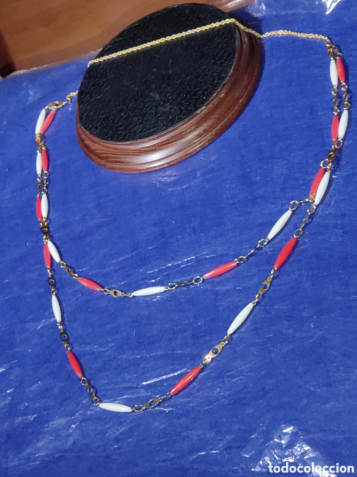 Joyeria: Collar largo de pasta o resina.Vintage. - Foto 5