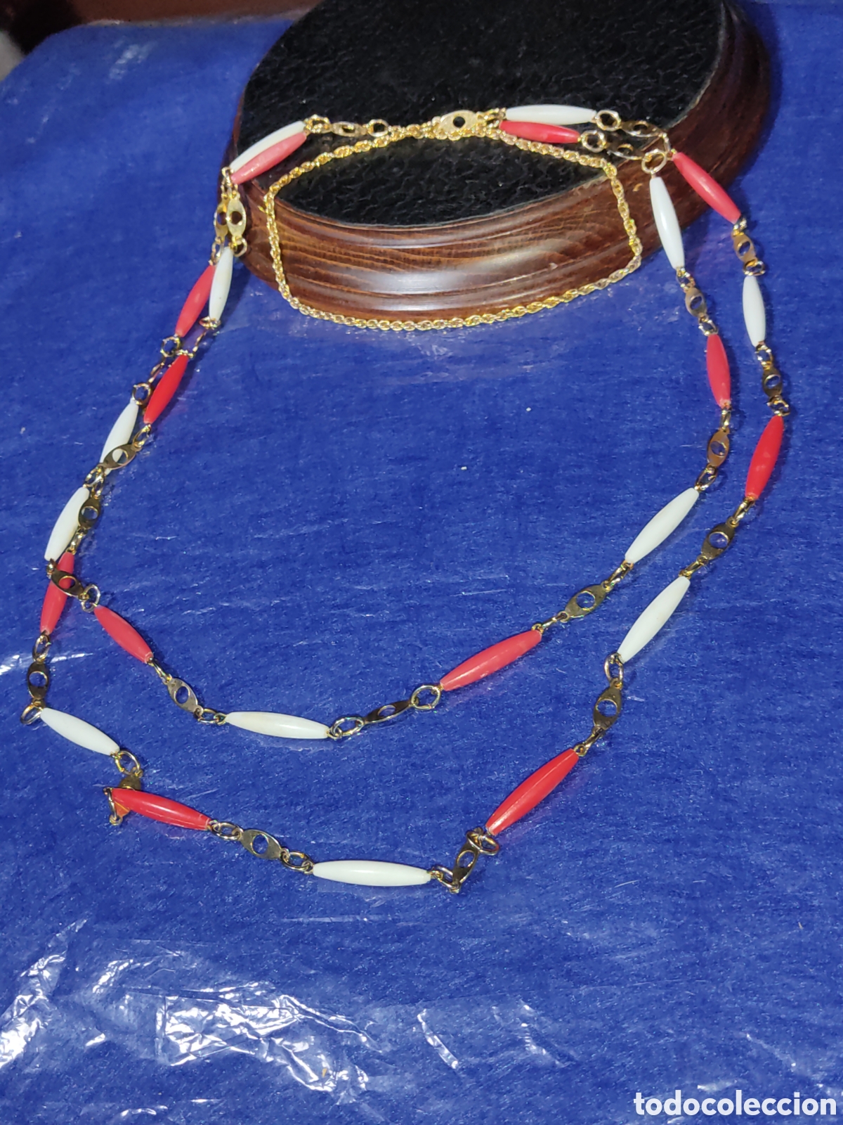 Joyeria: Collar largo de pasta o resina.Vintage. - Foto 1
