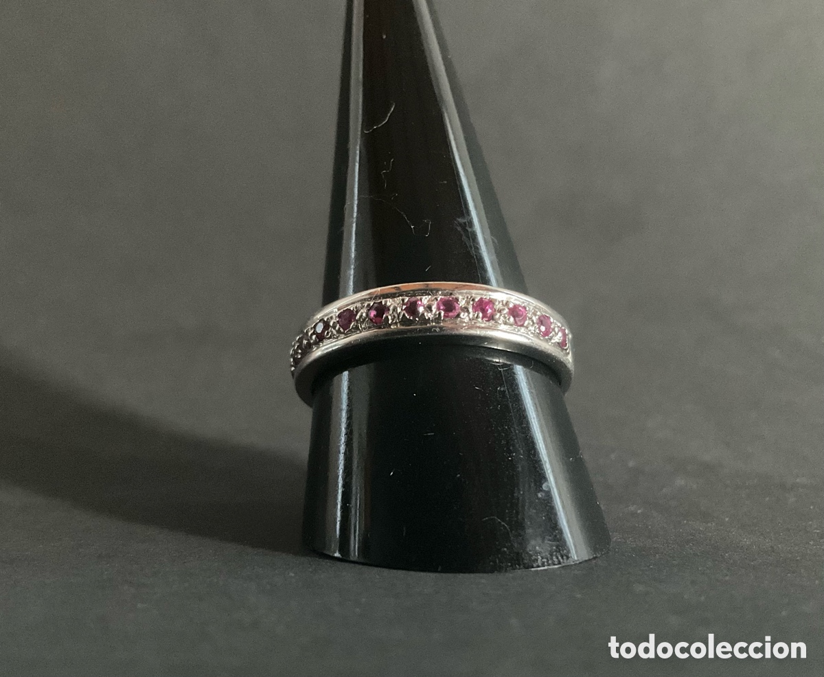 Joyeria: Anillo de oro blanco con 12 rub&iacute;es - Foto 1