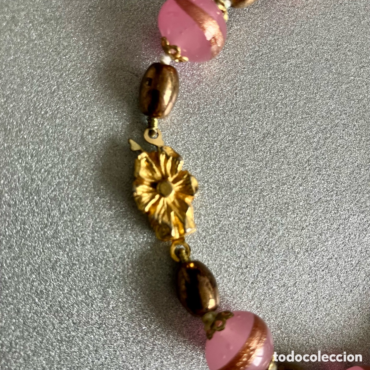 Joyeria: Collar y pendientes cristal de Murano rosa Vintage - Foto 8