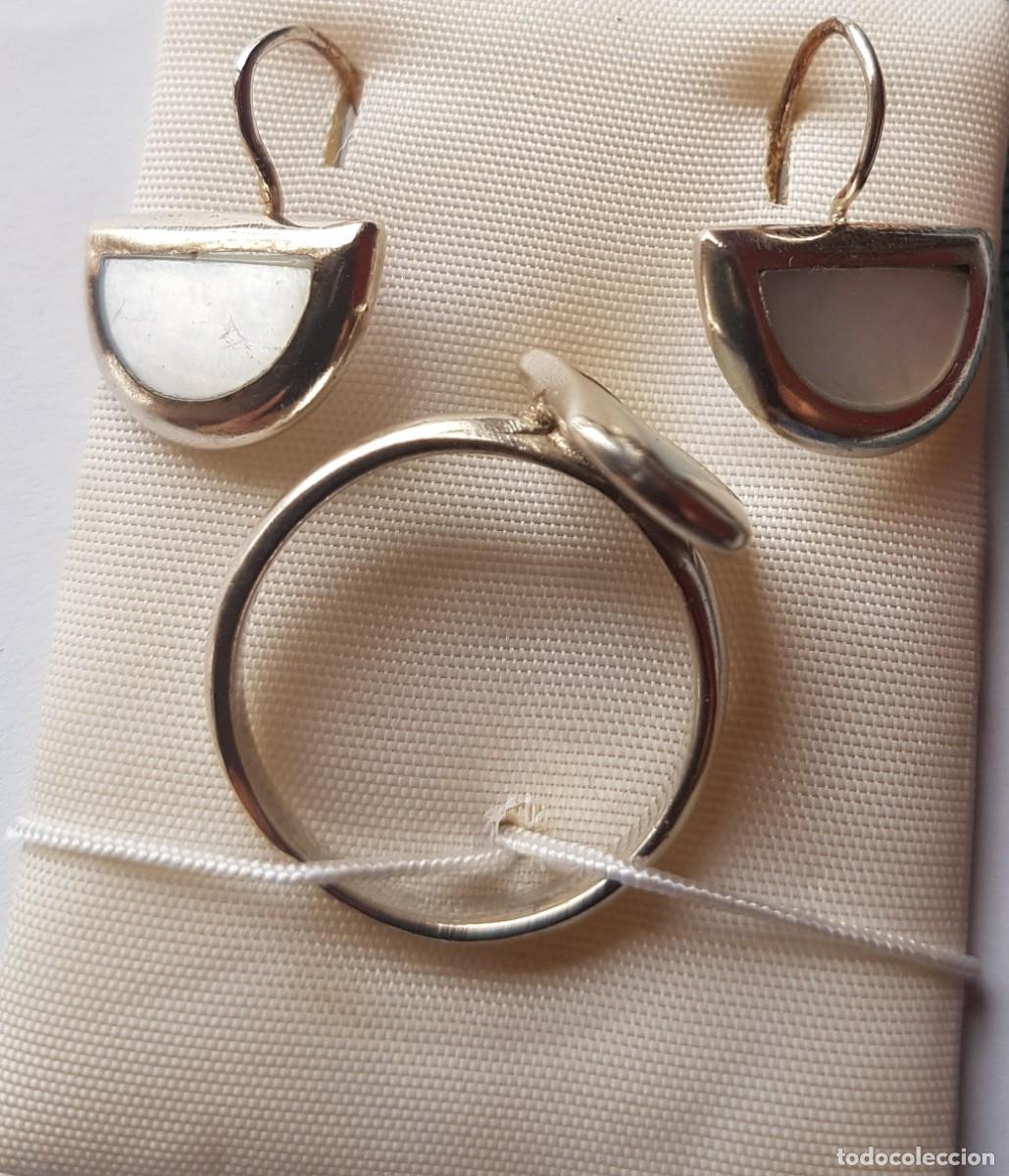 Joyeria: Conjunto de pendientes y anillo de plata de Ley 925 mm. - Foto 3