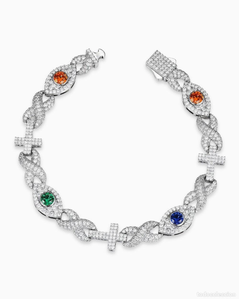 Joyeria: PULSERA - PULSERA DE DIAMANTES, OJOS Y CRUCES - Foto 1