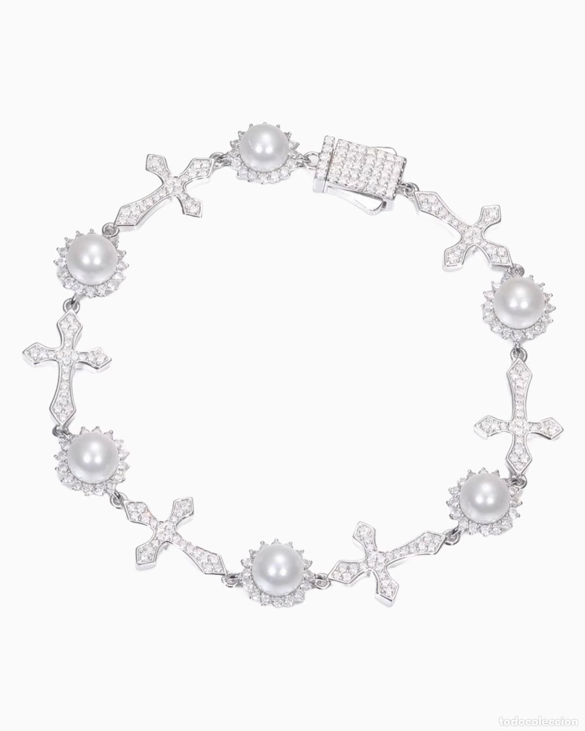 Joyeria: PULSERA - PULSERA DE DIAMANTES, CRUCES HELADA Y PERLAS - Foto 1