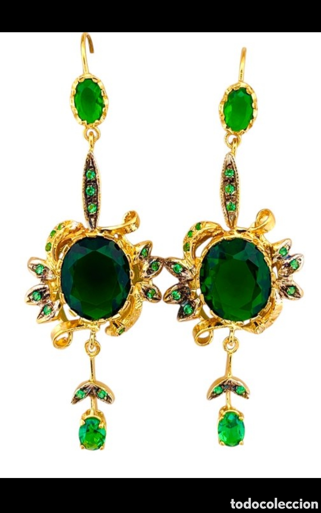 Joyeria: Pendientes Oro 9k y Esmeraldas - Foto 3