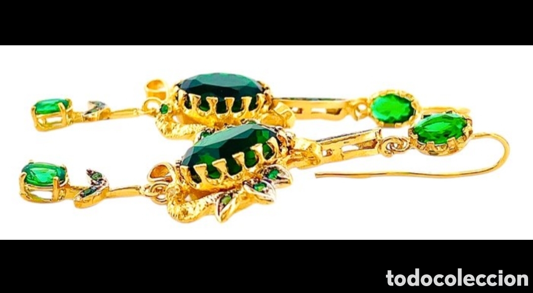Joyeria: Pendientes Oro 9k y Esmeraldas - Foto 4