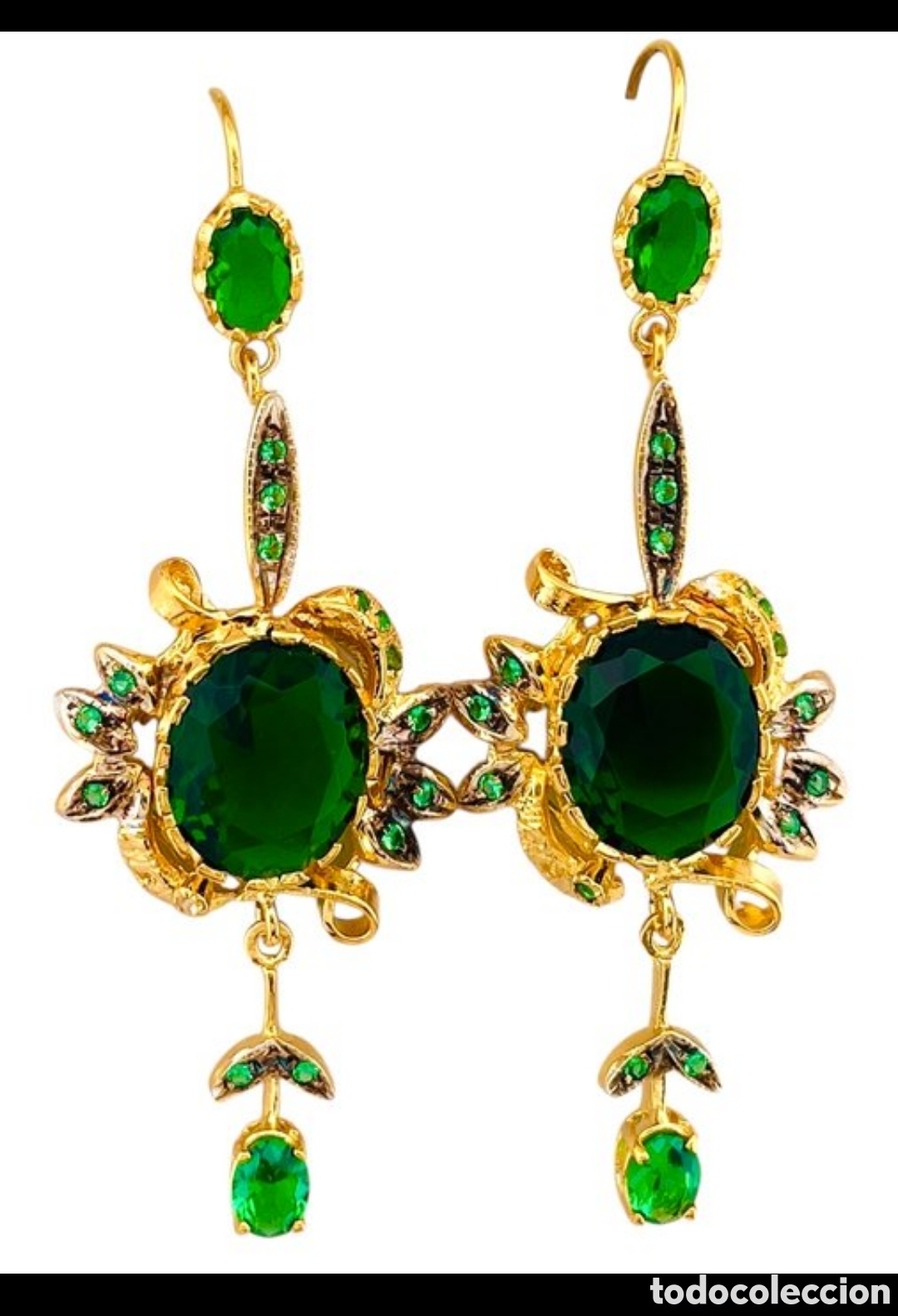 Joyeria: Pendientes Oro 9k y Esmeraldas - Foto 1