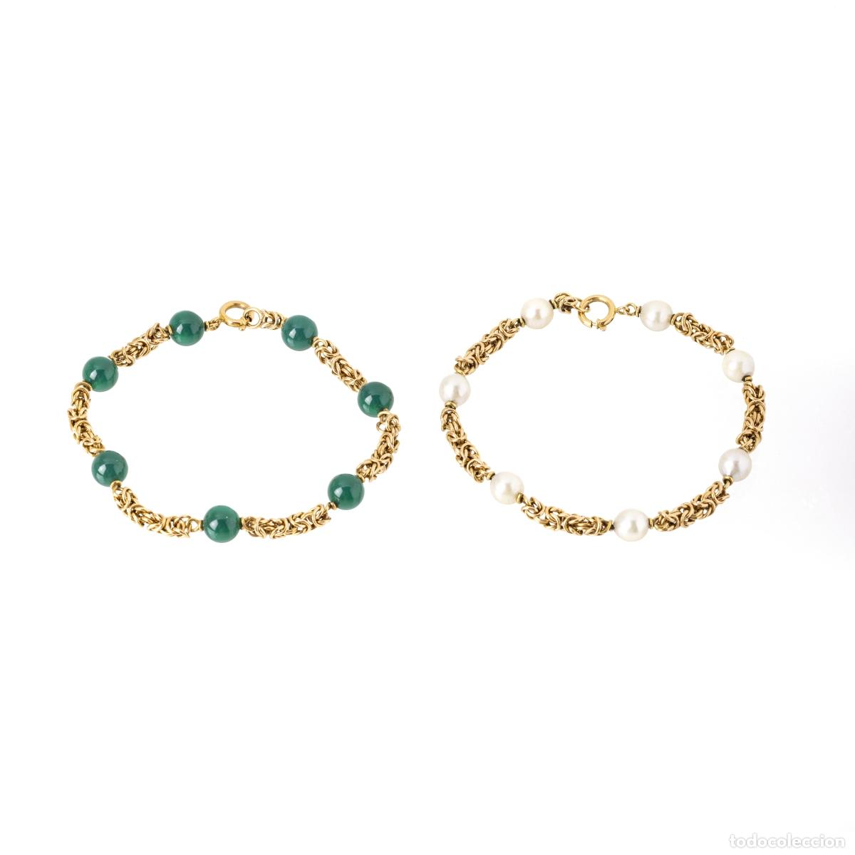 Joyeria: DOS PULSERAS DE ORO CON CUENTAS - Foto 1