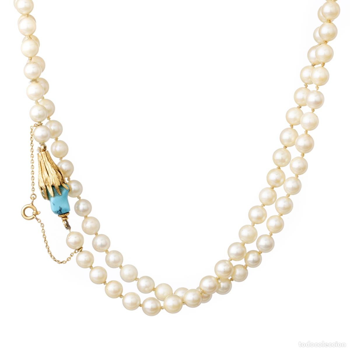 Joyeria: ORO 18K - COLLAR DE PERLAS CON CREMALLERA DORADA - Foto 1