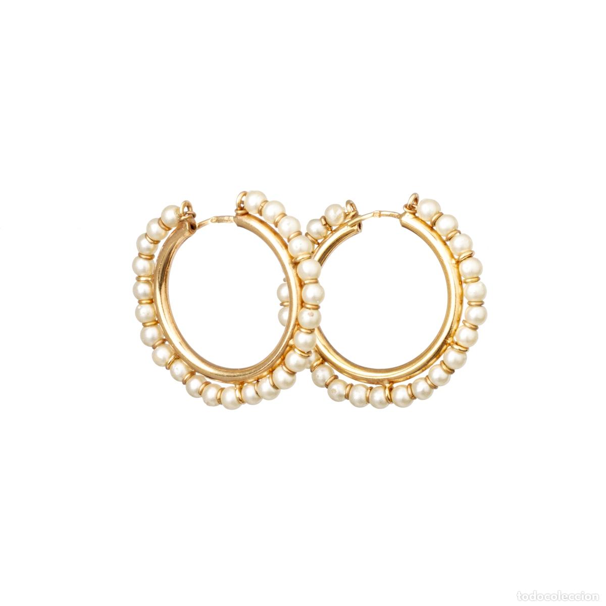 Joyeria: ORO 19.2K - PAR DE PENDIENTES EN ORO Y PERLAS - Foto 1