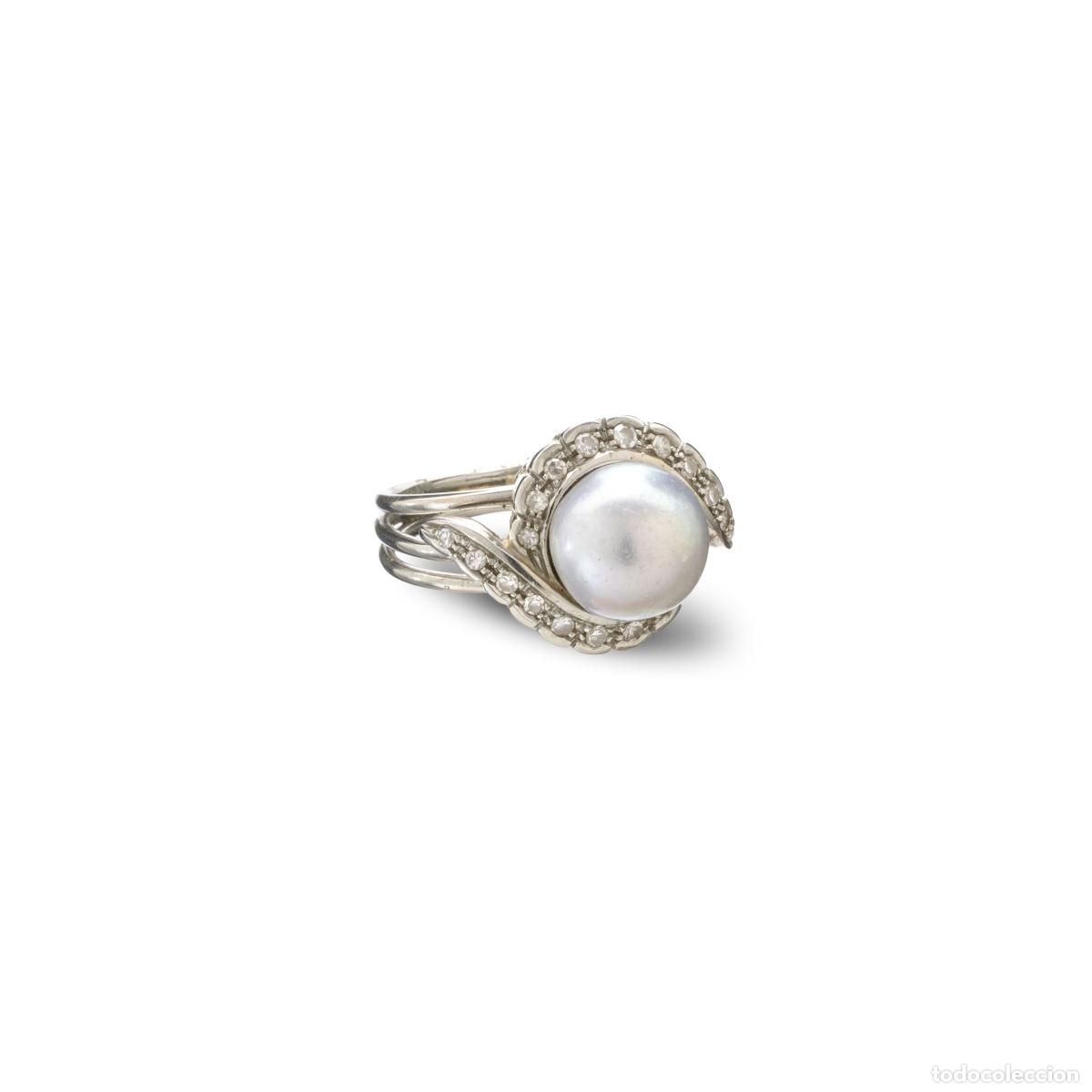 Joyeria: ORO 19.2K - ANILLO DE ORO CON DIAMANTES Y PERLA - Foto 1