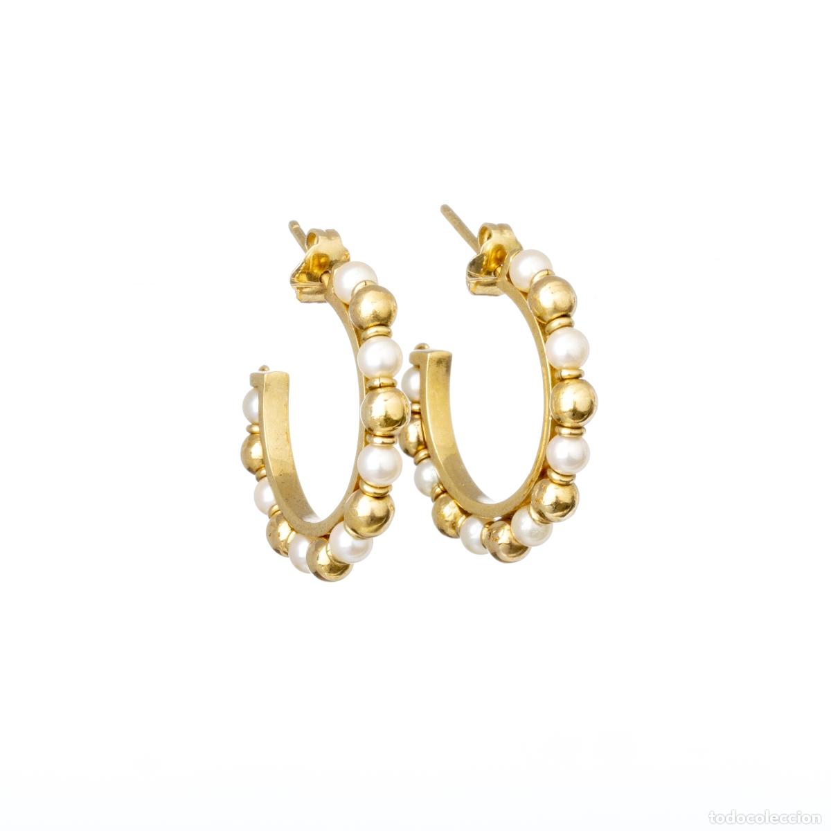 Joyeria: ORO 19.2K - PAR DE PENDIENTES EN ORO Y PERLAS - Foto 1