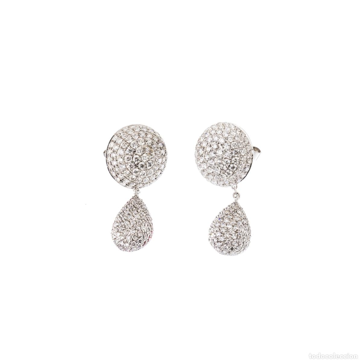 Joyeria: ORO 18K - PAR DE PENDIENTES EN ORO Y DIAMANTES - Foto 1