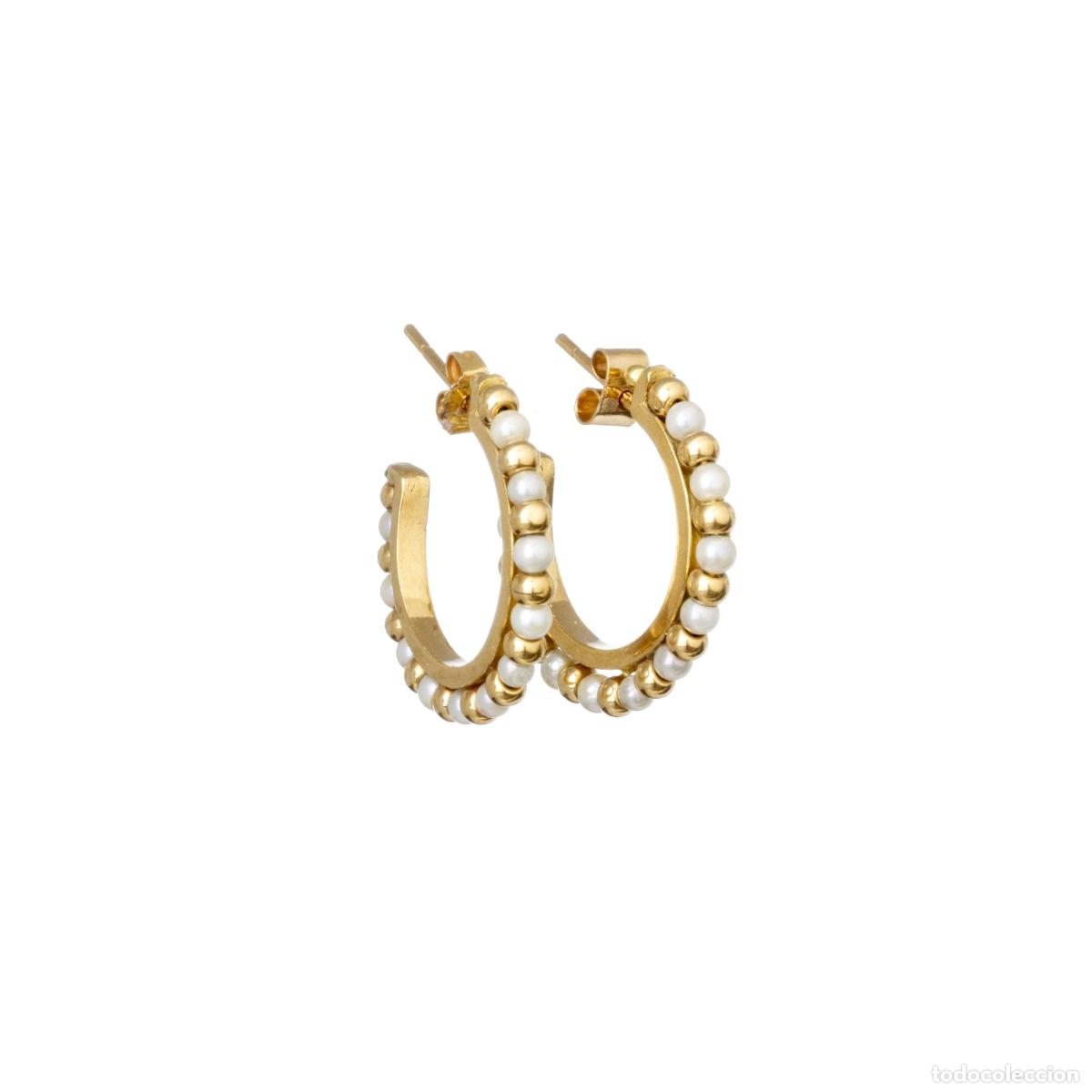 Joyeria: ORO 19.2K - PAR DE PENDIENTES EN ORO Y PERLAS - Foto 1
