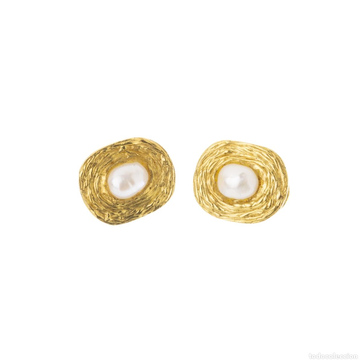 Joyeria: ORO 19.2K - PAR DE PENDIENTES DE ORO CON PERLAS - Foto 1
