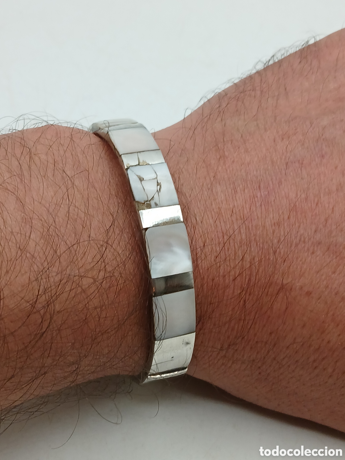Joyeria: Pulsera brazalete plata 925mls y n&aacute;car - Foto 4