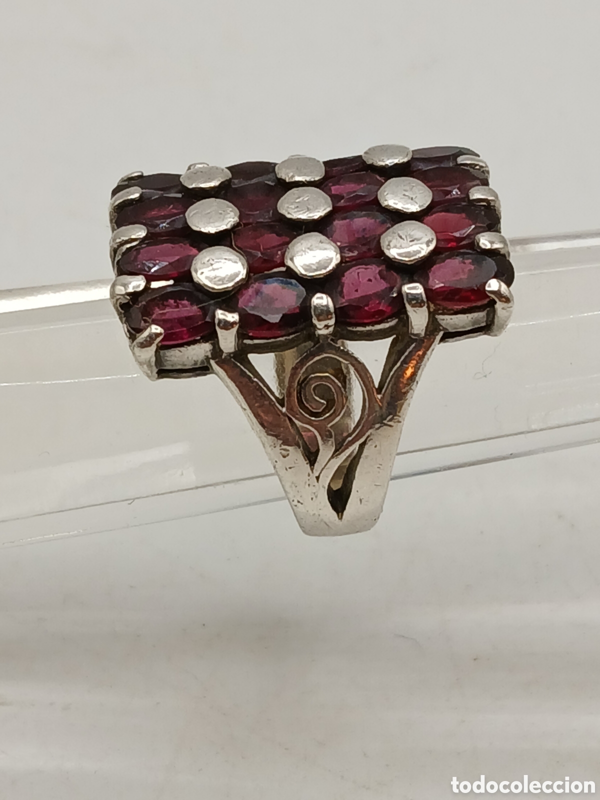 Joyeria: Antiguo anillo plata 925mls y granates - Foto 3