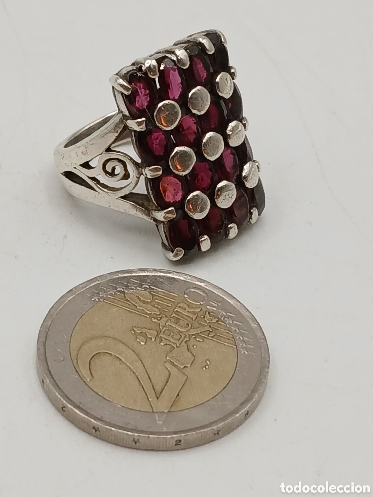 Joyeria: Antiguo anillo plata 925mls y granates - Foto 4