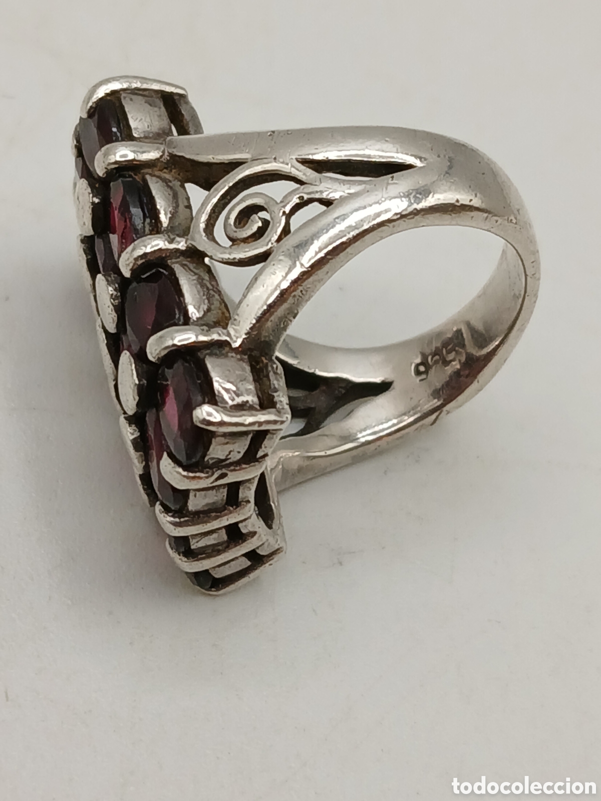 Joyeria: Antiguo anillo plata 925mls y granates - Foto 5