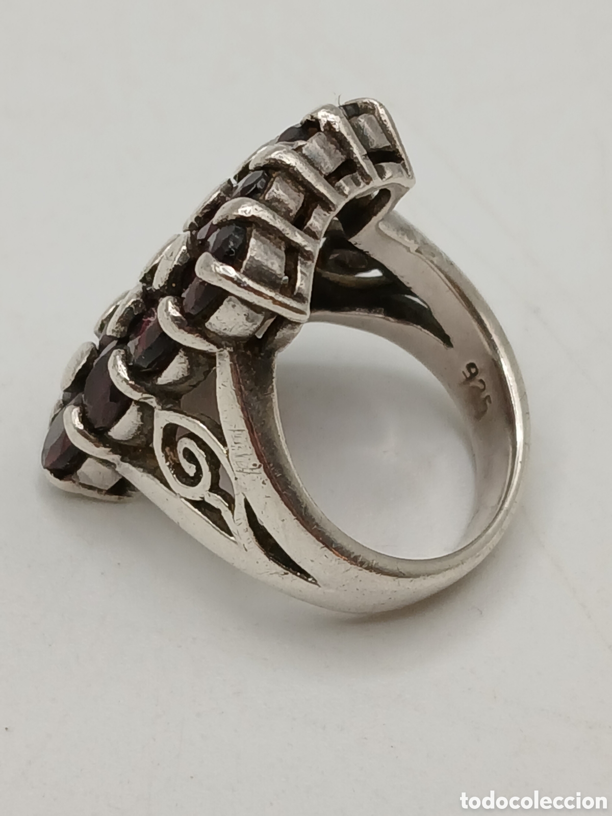 Joyeria: Antiguo anillo plata 925mls y granates - Foto 7