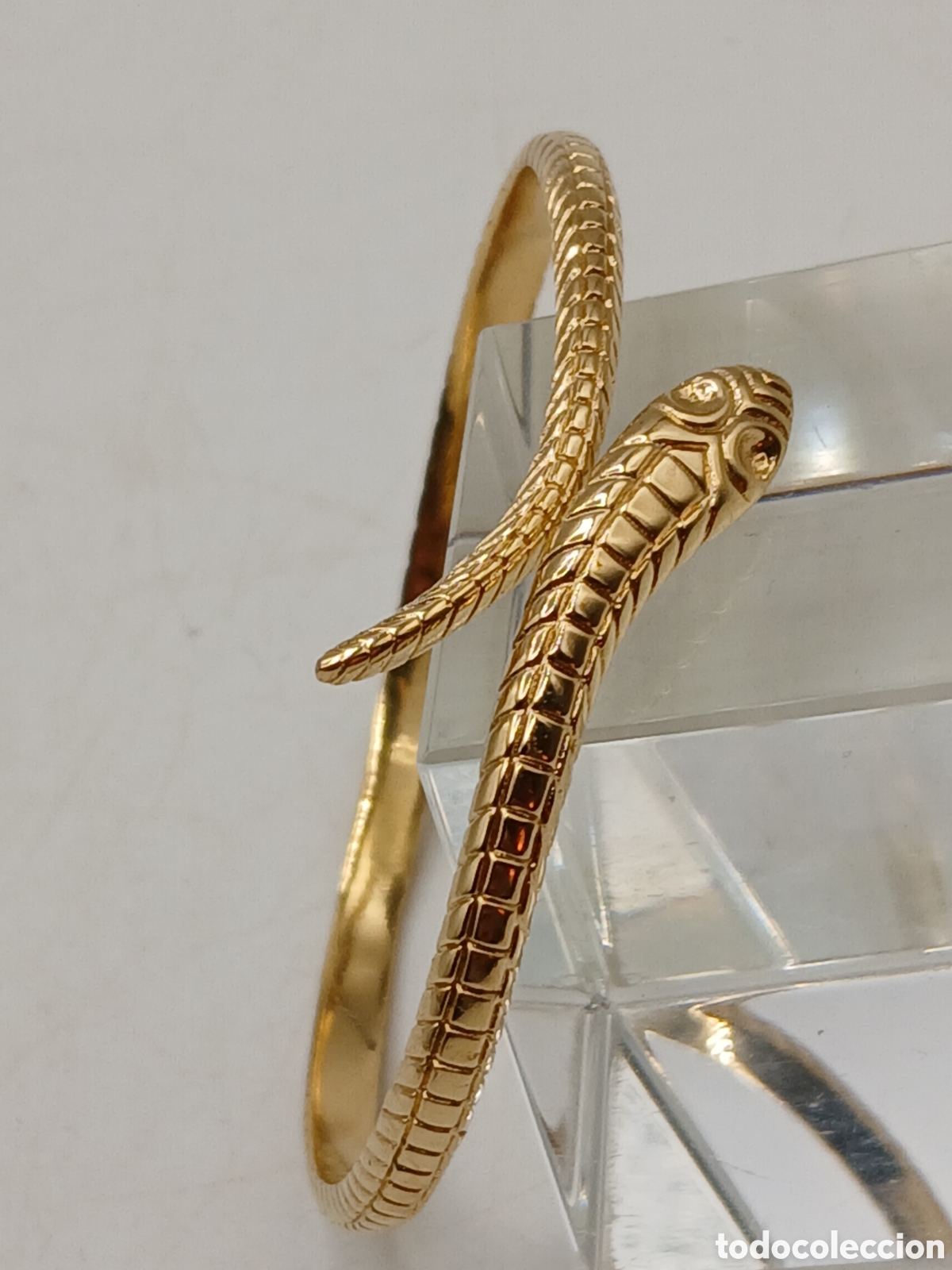 Joyeria: Pulsera brazalete ajustable metal chapado oro - Foto 2
