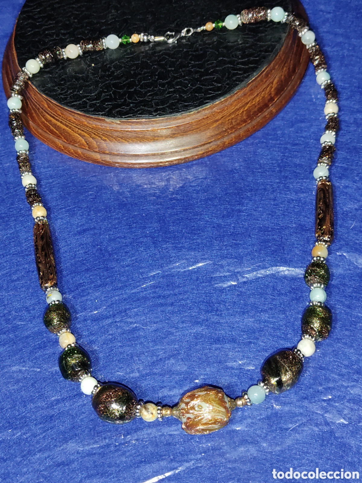 Joyeria: Collar de cristal de Murano y jades.Vintage. - Foto 9