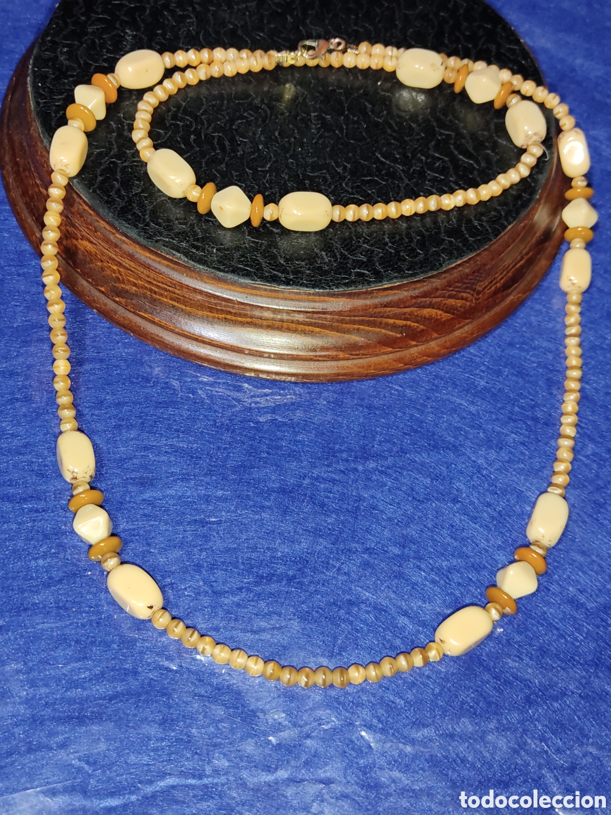 Joyeria: Collar largo de opalina color crema.Vintage. - Foto 7