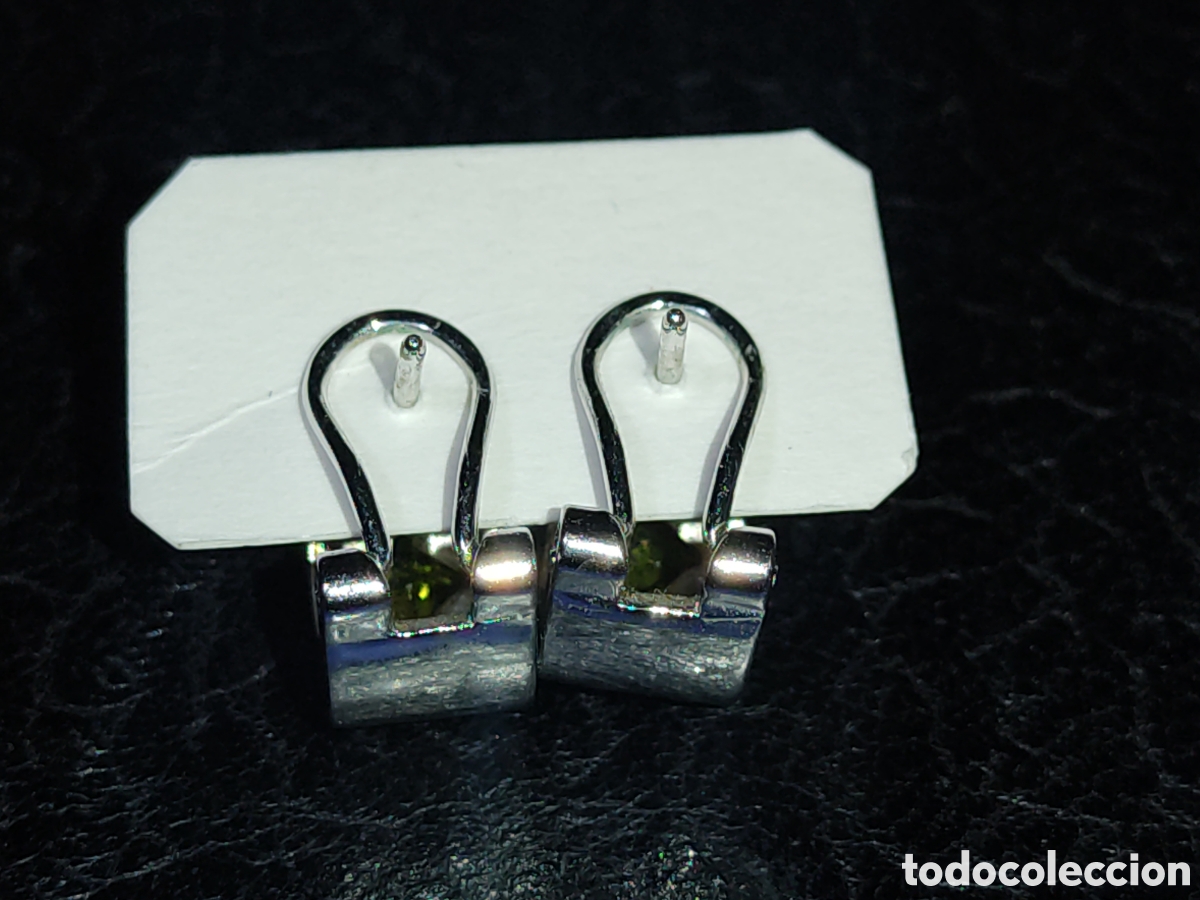 Joyeria: Pendientes de rodio con citrino.Vintage. - Foto 2