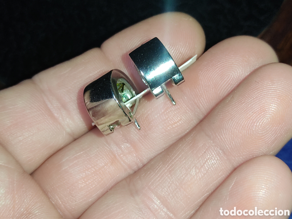 Joyeria: Pendientes de rodio con citrino.Vintage. - Foto 3