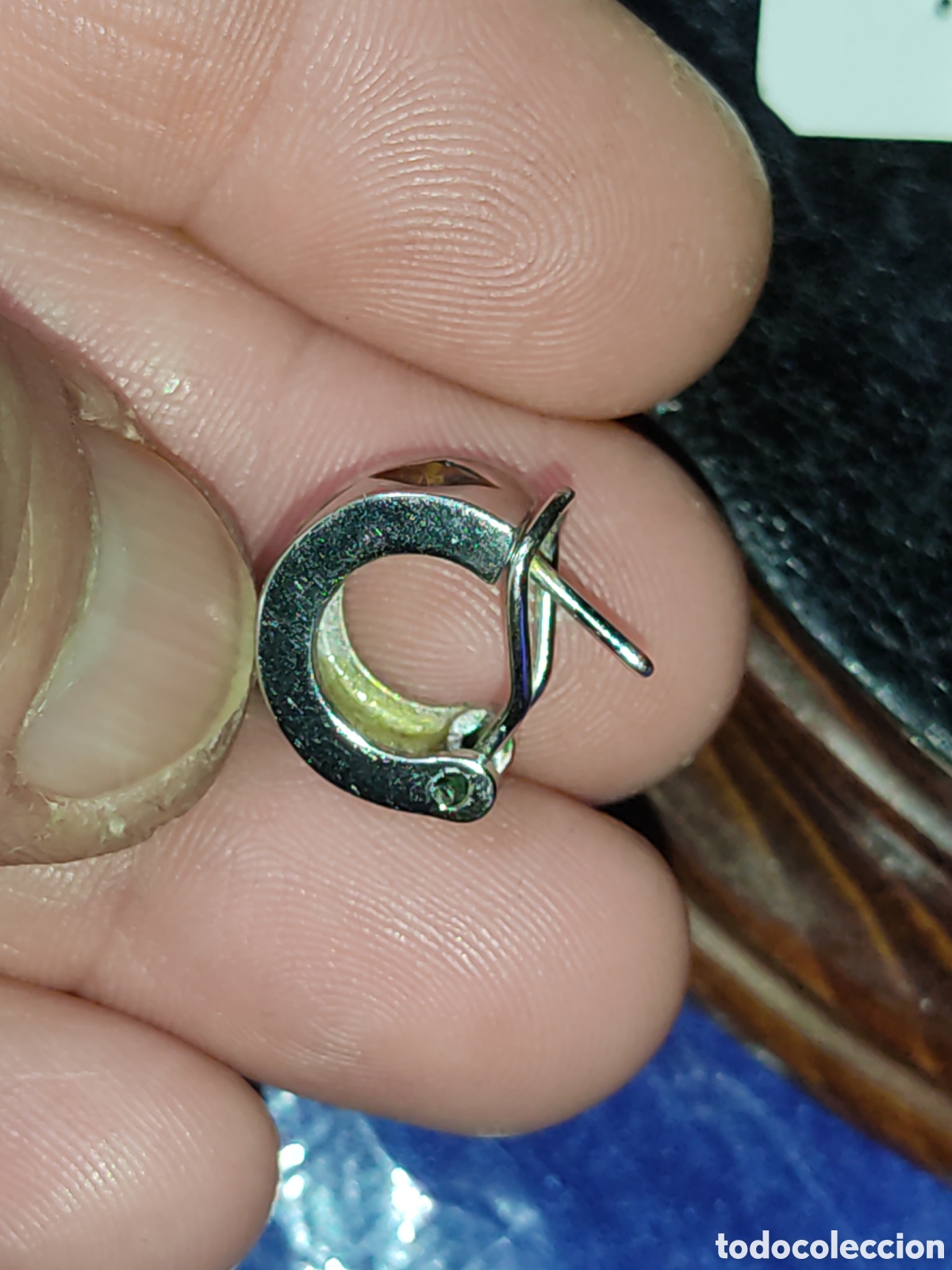 Joyeria: Pendientes de rodio con citrino.Vintage. - Foto 4