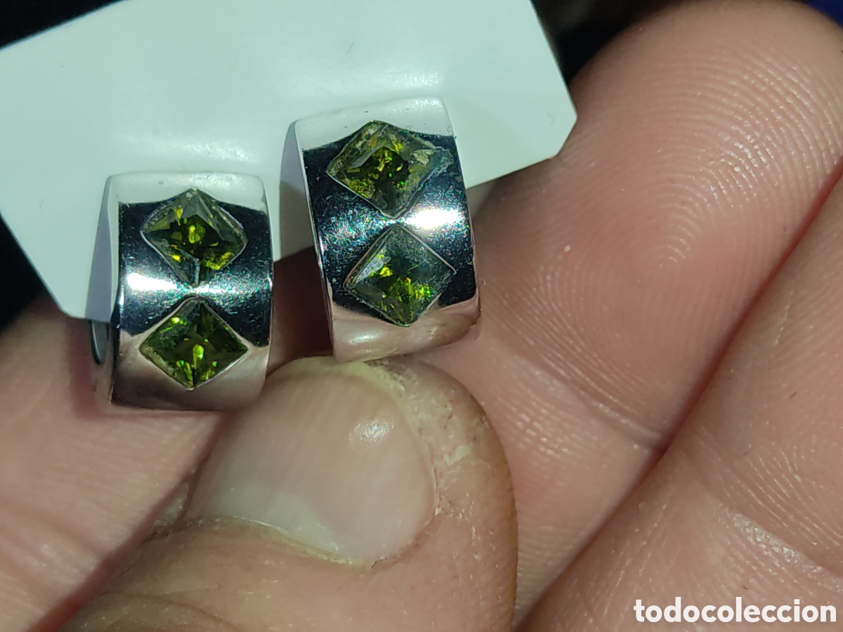 Joyeria: Pendientes de rodio con citrino.Vintage. - Foto 5