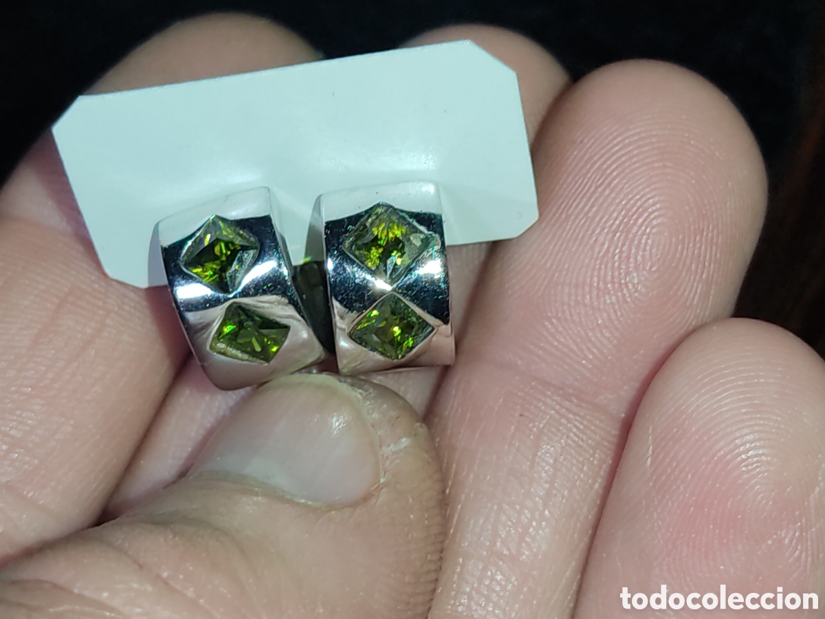 Joyeria: Pendientes de rodio con citrino.Vintage. - Foto 1