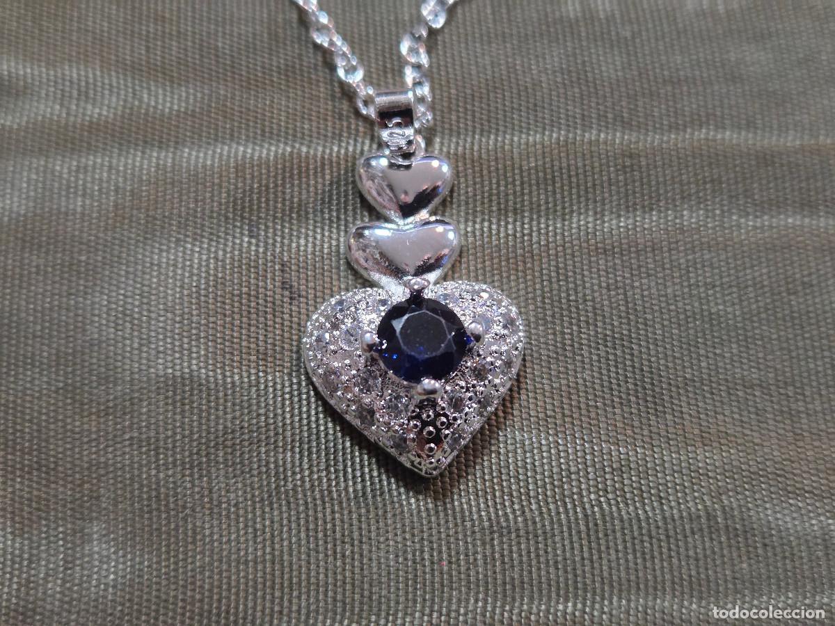 Joyeria: conjunto de collar y pendientes de plata de 925 y cristal azul. - Foto 6